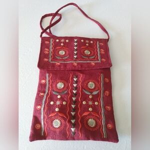 Mary-Kate and Ashley Red Embroidered Mini Shoulder Bag